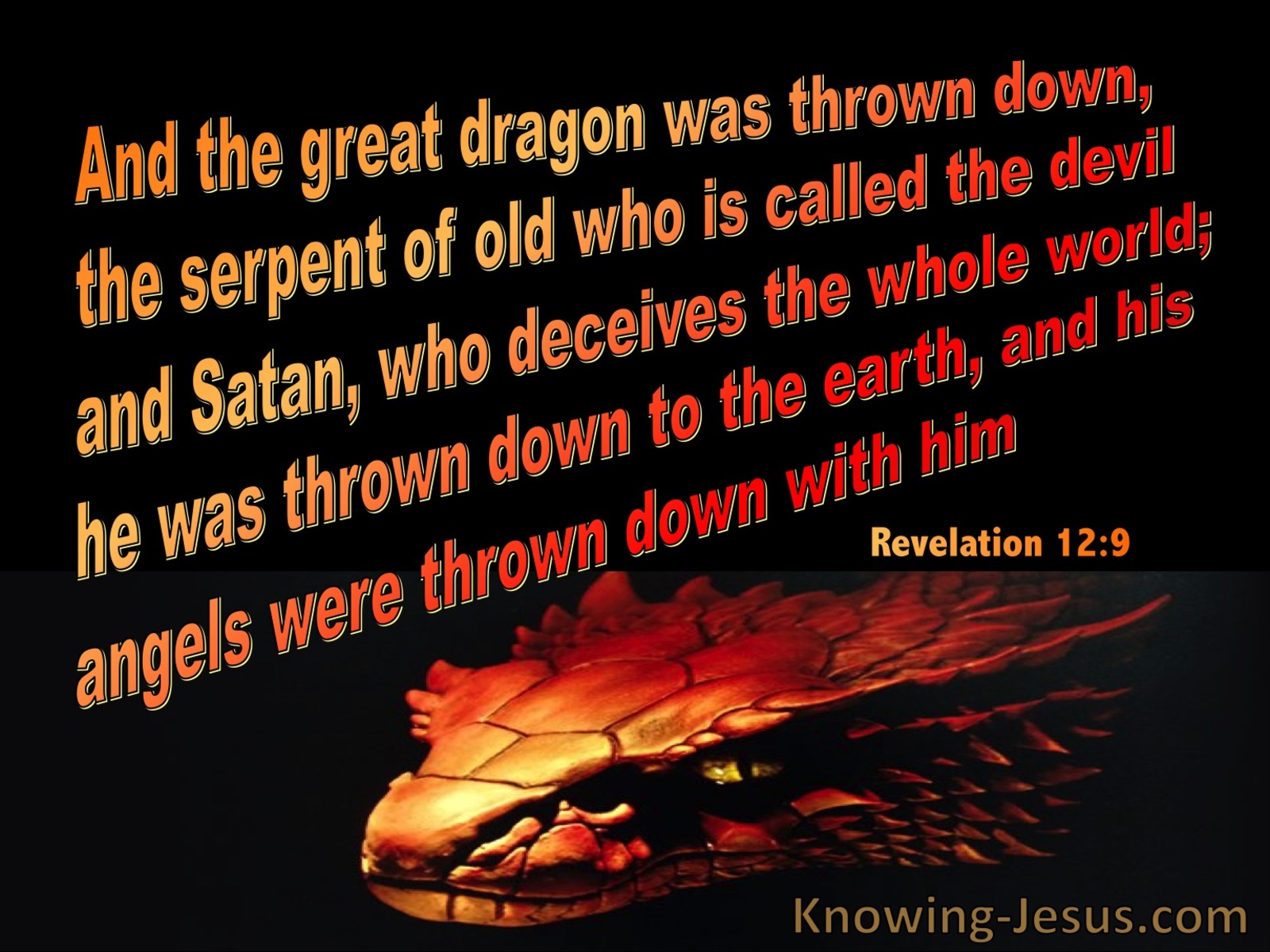 Revelation 12:9 The Great Dragon Called The Devil And Satan (black)